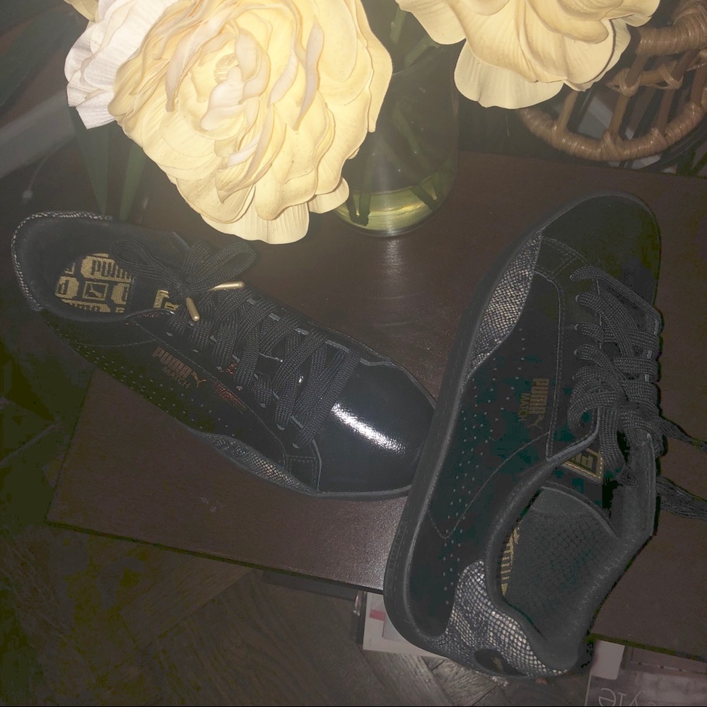 Women's Puma Sneakers- Match Lo Black and Gold